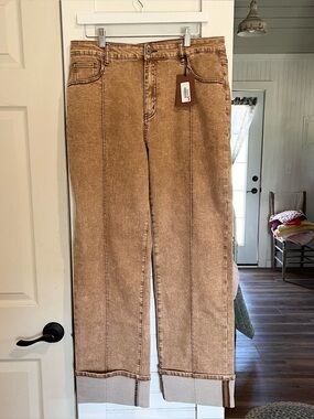 2Fly Co. Women’s  Straight-Leg Jeans in Washed Brown